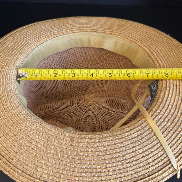 San Diego Hat Co. Womens Straw Beach Pool Fedora With Animal Print & Zebra Band - Picture 11 of 11